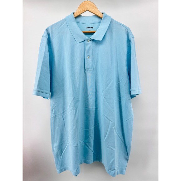 Lands' End Other - Lands End Polo Shirt Mens XL Tall Light Blue Traditional Fit Pique